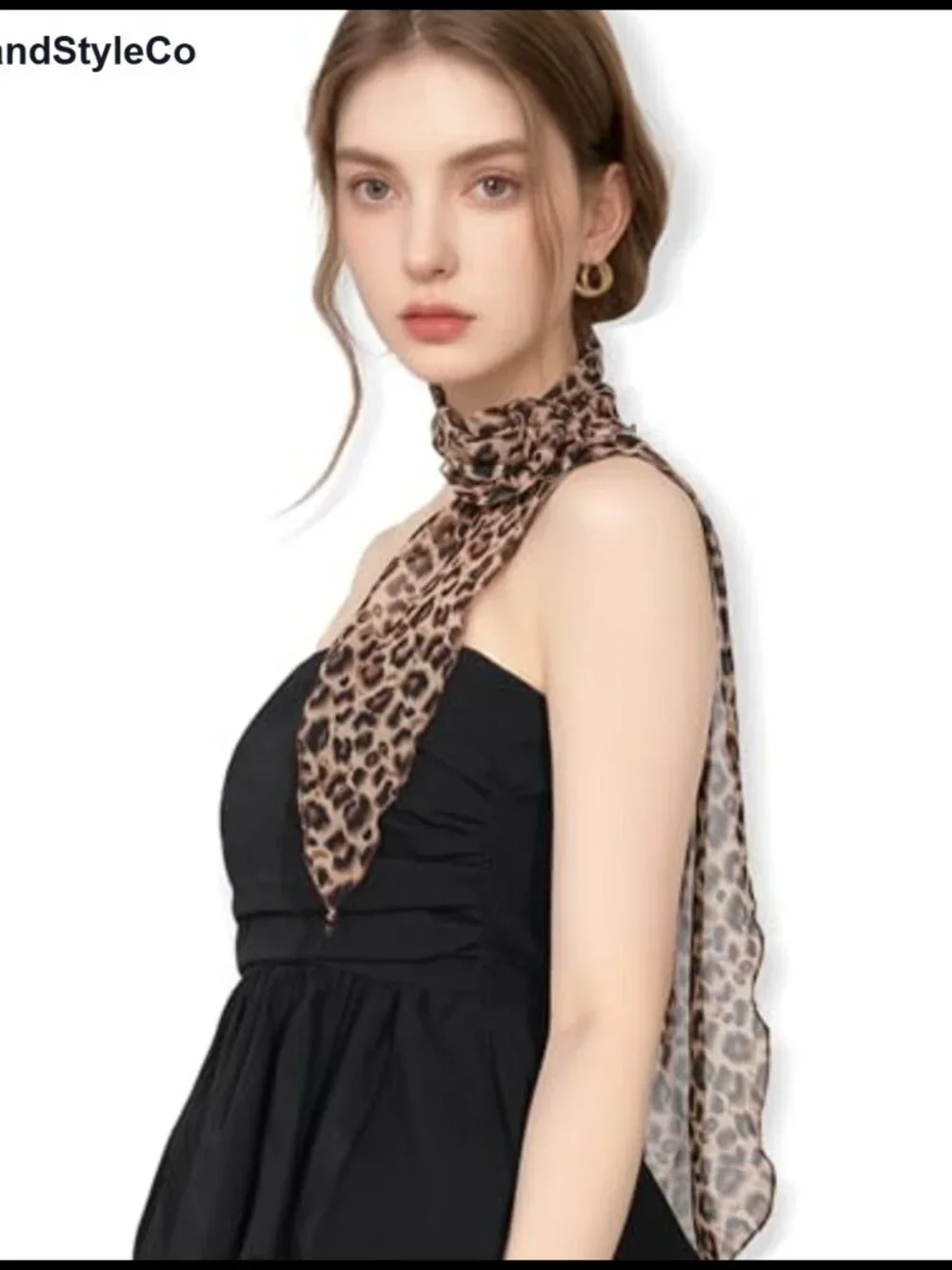 Chiffon Scarf with Removable Flower, Women's Fashion Scarf Headband
